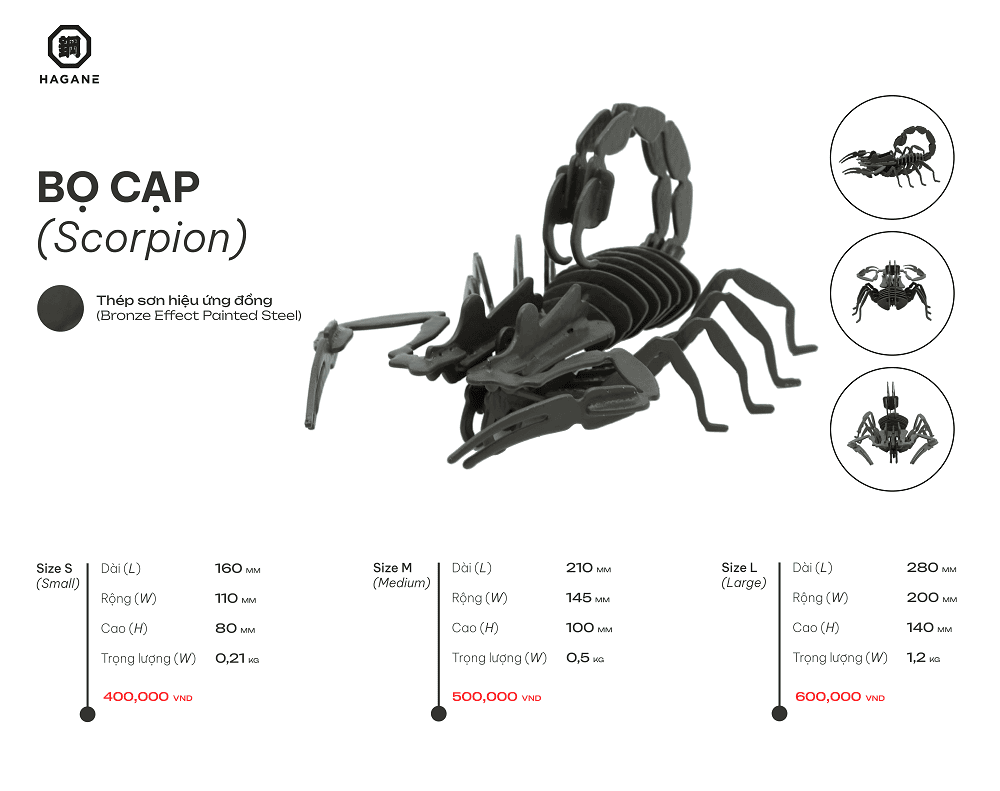 Bọ cạp- Thép sơn hiệu ứng đồng - Hình ảnh 2