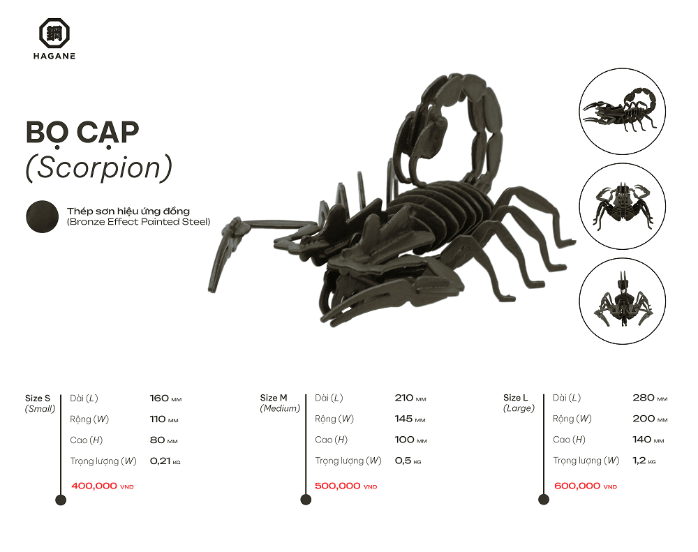 Bọ cạp- Thép sơn hiệu ứng đồng - Hình ảnh 3