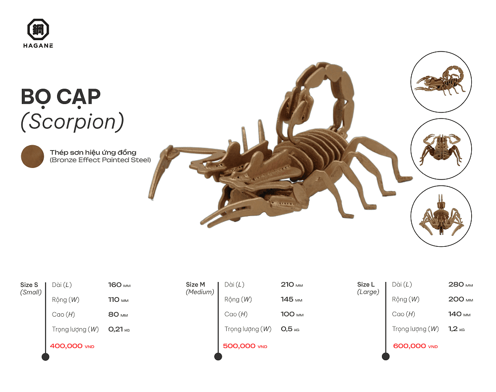 Bọ cạp- Thép sơn hiệu ứng đồng - Hình ảnh 4