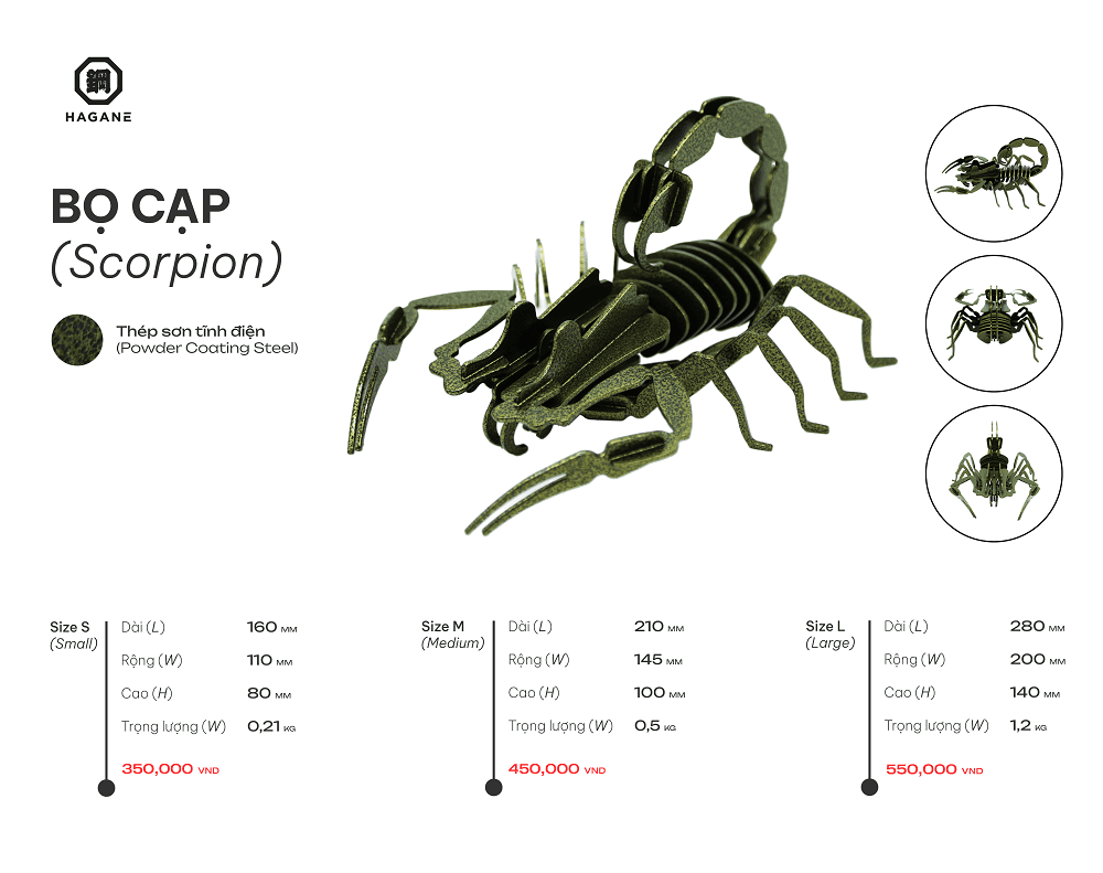 Bọ cạp- Thép sơn hiệu ứng đồng - Hình ảnh 5