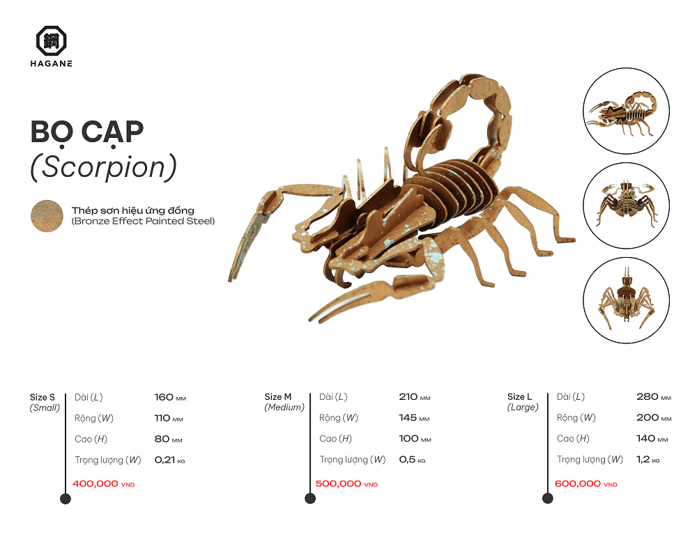 Bọ cạp- Thép sơn hiệu ứng đồng - Hình ảnh 6