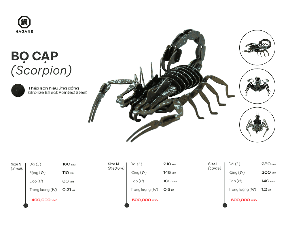 Bọ cạp- Thép sơn hiệu ứng đồng - Hình ảnh 7