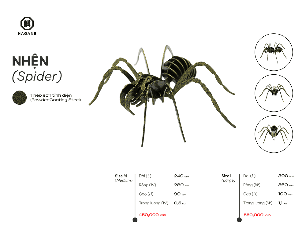 Nhện- Thép sơn hiệu ứng đồng - Hình ảnh 3