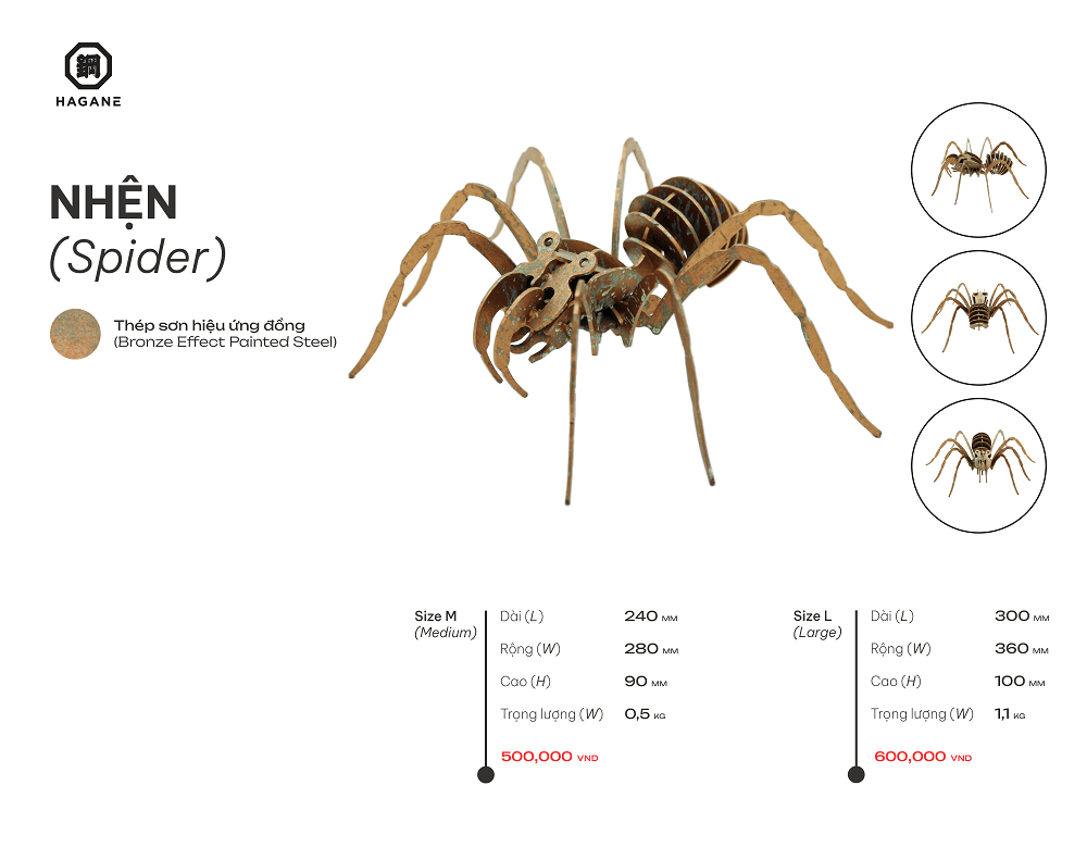 Nhện- Thép sơn hiệu ứng đồng - Hình ảnh 4
